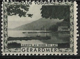 CLUB VOSGIEN GERARDMER ** CANOTS AU BORD DU LAC - Tourism (Labels)