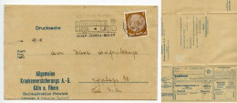 Germany 1936 Folded Zahlkarte; Bielefeld - Allgemeine Krankenversicherungs; 3pf. Hindenburg; Kraftpost Slogan Cancel - Storia Postale