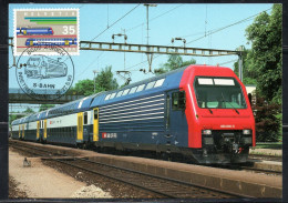 SWITZERLAND SUISSE SCHWEIZ SVIZZERA HELVETIA1990 URBAN RAILWAY SYSTEM ZURICH TRAIN LOCOMOTIVE35c MAXI MAXIMUM CARD CARTE - Cartes-Maximum (CM)