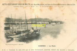 13 Marseille, Carte Nuage Publicitaire Hotel-Restaurant Croix De Malte, La Rade De Cannes - Non Classés