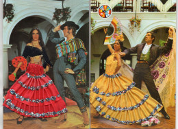 2 Cartes Brodées Danseurs De Flamenco - Brodées