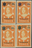 Tonga Official 1971 SGO58-O61 Queen Salote Imperf Set MNH - Tonga (1970-...)