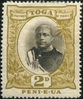 Tonga 1897 SG41 2d King George II Type II Missing Sword Hilt MH - Tonga (1970-...)