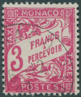 Monaco Due 1906 SGD120 3f Red Postage Due FU - Other & Unclassified