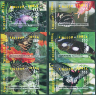 Tonga Express 2015 SGE13-E16 SGE18-E19 Butterflies (6) MS MNH - Tonga (1970-...)