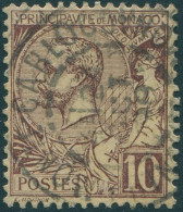 Monaco 1891 SG14 10c Brown On Yellow Prince Albert FU - Autres & Non Classés