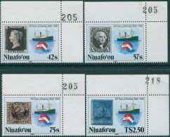 Niuafo'ou 1990 SG139-142 150 Years Of Stamps Corner Set With Sheet Numbers MNH - Tonga (1970-...)