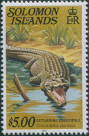 Solomon Islands 1979 SG403B $5 Estuarine Crocodile Date Imprint MNH - Islas Salomón (1978-...)