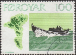 Faroe Islands 1977 SG23 100o Motor Fishing Boat FU - Faroe Islands