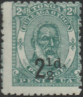 Tonga 1893 SG20 2½d On 2d Green King George I MH - Tonga (1970-...)