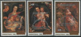 Cook Islands 1987 SG1181x-1183x Papal Visit +10c HURRICANE RELIEF +50c Surcharge - Cookeilanden