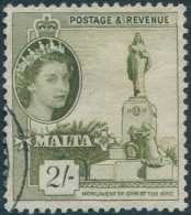 Malta 1956 SG278 2s Olive Monument Of Christ QEII FU - Malte