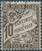 Monaco Due 1906 SGD32 10c Brown Postage Due FU - Autres & Non Classés