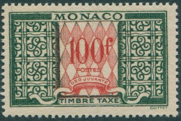 Monaco Due 1946 SGD338 100f Red And Green Postage Due MNH - Andere & Zonder Classificatie