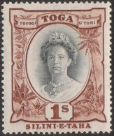 Tonga 1942 SG80 1/- Queen Salote Black And Red-brown MNH - Tonga (1970-...)