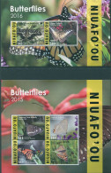 Niuafo'ou Express 2015 SG-E16 SGE19 Butterflies (2) MS MNH - Tonga (1970-...)