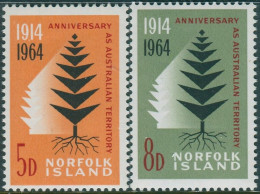 Norfolk Island 1964 SG55-56 Australian Territory Anniversary Pine Tree Set MLH - Ile Norfolk