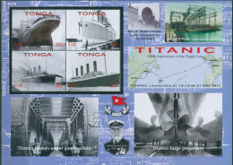 Tonga 2012 SG1645 Titanic Perforated Sheetlet MNH - Tonga (1970-...)
