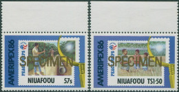 Niuafo'ou 1986 SG82-83 Ameripex Stamp Exhibition SPECIMEN Ovpt Set MNH - Tonga (1970-...)