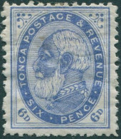 Tonga 1886 SG3 6d Blue King George I MH - Tonga (1970-...)