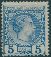 Monaco 1885 SG3 5c Blue Prince Charles III Short Perf MNG - Other & Unclassified