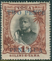 Tonga 1923 SG67 2d On 1s Black And Red-brown King George II MLH - Tonga (1970-...)