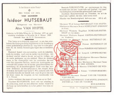 DP Isidoor Hutsebaut ° St-Gillis-Waas 1879 † Ertvelde Evergem 1949 Van Hyfte Schelfaut Roskams Capens Puimège Van Hulse - Devotion Images