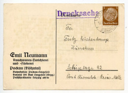 Germany 1940 Postcard; Pockau (Flöhatal) - Emil Neumann, Rauchwaren-Zurichterei Und Färberei; 3pf. Hindenburg - Briefe U. Dokumente