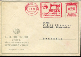 X0542 Germany Reich, Freistemnpel  Red Meter  Ema, 1939 Altenburg, Vesta Nahmaschine,sewing Machine, - Maschinenstempel (EMA)