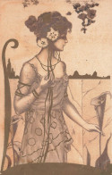 Raphael KIRCHNER ? * CPA Illustrateur Kirchner Jugendstil Art Nouveau * Femme & Fleurs * Dos 1900 Précurseur - Kirchner, Raphael