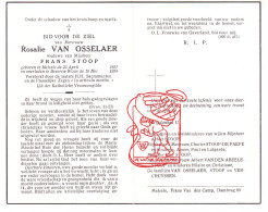 DP Rosalie Van Osselaer ° Melsele 1881 † Beveren Waas 1954 X Frans Stoop // De Paepe Van Den Abeele Vercruyssen - Andachtsbilder