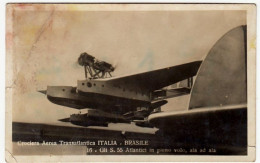 CROCIERA AEREA TRANSATLANTICA ITALIA BRASILE - GLI S.55 ATLANTICI IN PIENO VOLO, ALA AD ALA - 1941 - Vedi Retro - F. P. - 1919-1938: Entre Guerras