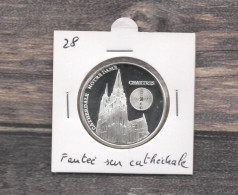 Médaille Souvenirs&Patrimoine : Cathédrale Notre Dame De Chartres (couleur Argent) - Andere & Zonder Classificatie