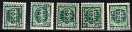 Setje Typo's 1929 - 10c Houyoux   - O/used - Typos 1922-31 (Houyoux)