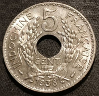 Qualité - INDOCHINE - 5 CENTIMES 1938 - Maillechort - 4 Grs - KM  18.1a - Neuve - UNC - Indochina Francesa