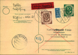 1951, 60 Pf. Posthotn Als Eilgebühr Auf 10 Pf. GSK Ab GRÄFELFING - Lettres & Documents