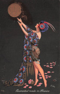 VILA * CPA Illustrateur Vila Jugendstil Art Nouveau * Parfum SHYB * Publicitaire Pub Publicité * Femme Dorures Mode - Andere & Zonder Classificatie
