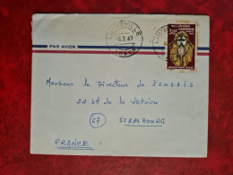 LETTRE Gabon, LIBREVILLE   1967 MASQUE OKUYI MYENE - Gabon (1960-...)