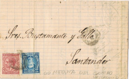 55103. Carta Entera MEDINA Del CAMPO (Valladoilid) 1878. Alfonso XII E Impuesto Guerra., - Covers & Documents