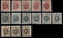 Setje Typo's 1929 - Heraldieke Leeuw / Lion Heraldique   - O/used - Typo Precancels 1929-37 (Heraldic Lion)