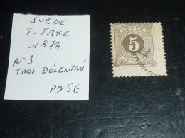 SUEDE T.TAXE 1874 N°3 - TIMBRE TRES DECENTRE - Oblitéré (C.V) - Postage Due