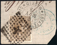 Madrid - Edi O 194 - Fragmento Mat Trébol "Estafeta De Cambio - Madrid" - Used Stamps