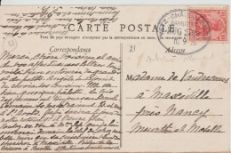 1906 - MOSELLE - CONVOYEUR BAHNPOST METZ CHATEAU-SALINS (IND 10 !) ZUG 2799 - CP De LILLE => NANCY - Covers & Documents