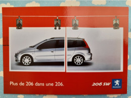 PUBLICITE AUTO VOITURE PEUGEOT 206 SW - Werbepostkarten