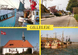 72787383 Gilleleje Hafen Dorfstrasse Kirche Fischkutter Gilleleje - Dänemark