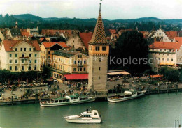 72787358 Lindau Bodensee Leuchtturm Mangturm Promenade Faehren Fliegeraufnahme L - Lindau A. Bodensee