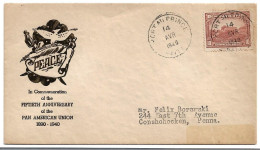 (C01) - HAITI COVER PAU P => USA 1940 -COMMEMORATION OF THE FIFTIEH ANNIVERSARY OF THE PAN AMERICAN UNION 1890-1940 - Haïti