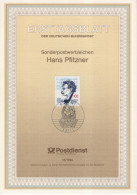 Germany Deutschland 1994-16 Hans Pfitzner, Composer Music Musique Musik Komponist, Canceled In Bonn - 1991-2000