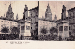 MAYENCE - MAINZ- Statue De Gutenberg- Carte Stereoscopique  - Mainz