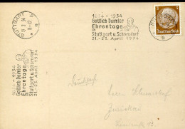 X0544 Germany Reich,postmark Stuttgart 1934 Honorary Day Of  Gottlieb Daimler 1934 - Brieven En Documenten